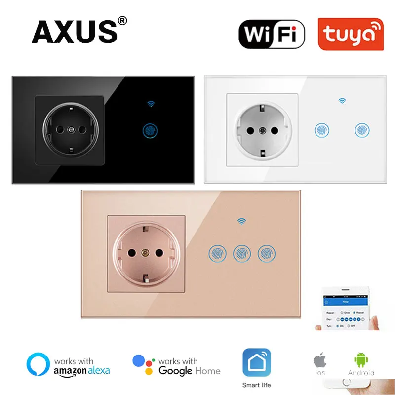 AXUS TUYA умный сенсорный переключатель настенная розетка 146*86 мм Европейская розетка из закаленного стекла с панелью питания с переключателем Wi-Fi AC110-250V
AXUS TUYA умный сенсорный переключатель настенная розетка 146*86 мм Европейская розетка из закаленного стекла с панелью питания с переключателем Wi-Fi AC110-250V