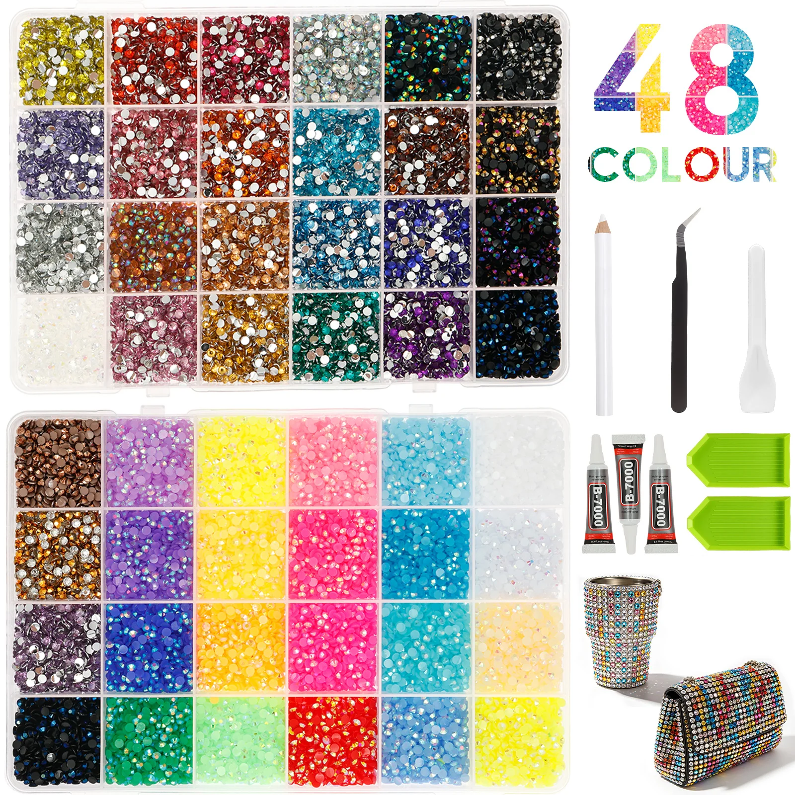 24/30/40/48Color Resin Rhinestone Jelly Glitters Flatback Rhinestone 3mm/0.118in DIY Clothing Nail Art Rhinestones Kit with Glue
24/30/40/48Color Resin Rhinestone Jelly Glitters Flatback Rhinestone 3mm/0.118in DIY Clothing Nail Art Rhinestones Kit with Glue