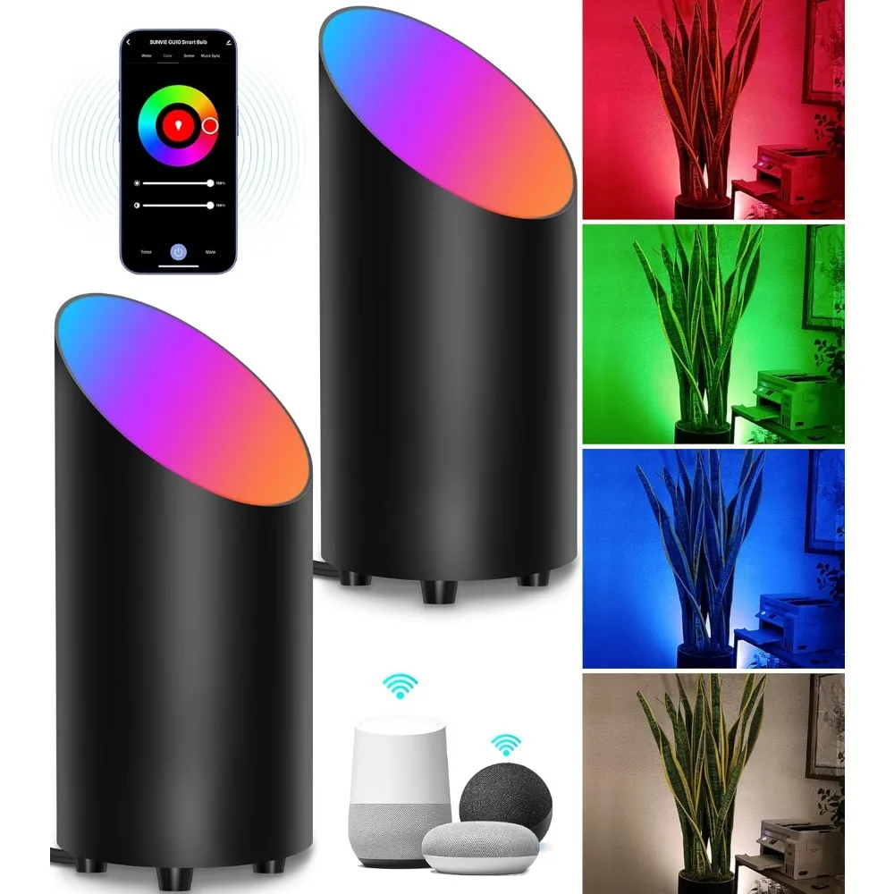 2 Pack Smart Floor Can Light, RGBW Color Changing Uplighting, APP Control Alexa & Google Home, Black
2 Pack Smart Floor Can Light, RGBW Color Changing Uplighting, APP Control Alexa & Google Home, Black