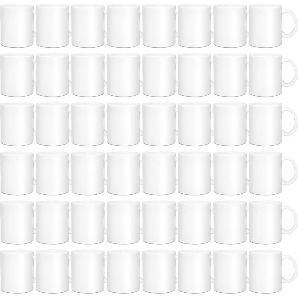 48 Pack White 11oz Sublimation Coffee Mugs for Bulk or Christmas Printing
48 Pack White 11oz Sublimation Coffee Mugs for Bulk or Christmas Printing
