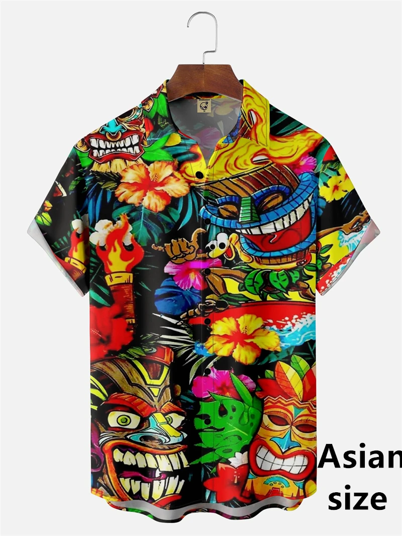 Hawaii Men's Shirt 3D Printed Tiki Pattern Summer Fashion Holiday Casual Tops Short Sleeves Button Shirts Men Trendy Streetwear
Hawaii Men's Shirt 3D Printed Tiki Pattern Summer Fashion Holiday Casual Tops Short Sleeves Button Shirts Men Trendy Streetwear