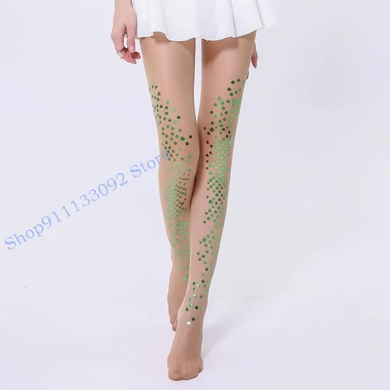 H9ED Women Summer Thin Transparent Silky Pantyhose Glitter Metallic Fish Scale Sequins Print Sheer Tights Cosplay Party Club
H9ED Women Summer Thin Transparent Silky Pantyhose Glitter Metallic Fish Scale Sequins Print Sheer Tights Cosplay Party Club