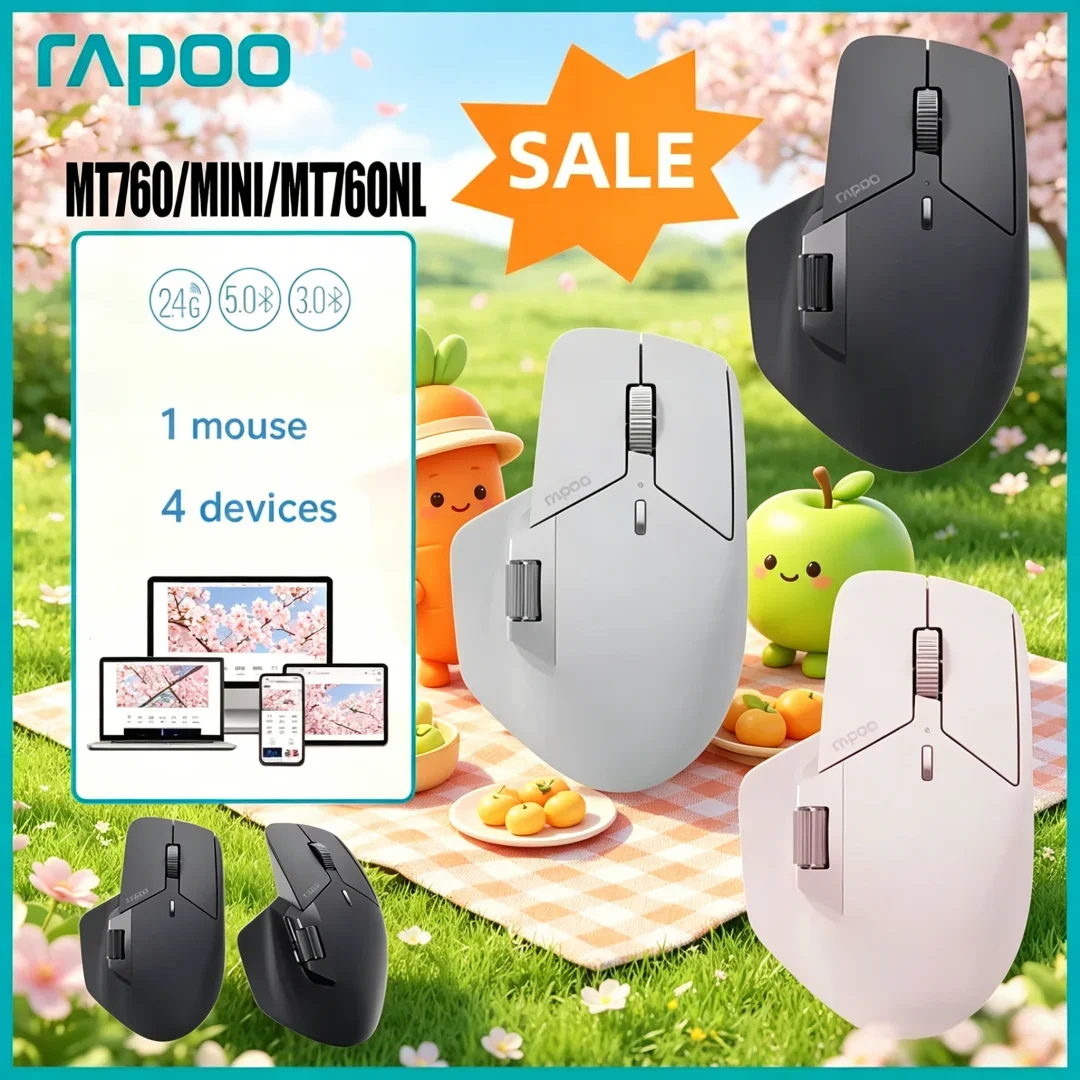 2026 Rapoo MT760 Mini Rechargeable Multi-mode Bluetooth Wireless Mouse Ergonomic 4000 DPI Support Up to 4 Devices
2026 Rapoo MT760 Mini Rechargeable Multi-mode Bluetooth Wireless Mouse Ergonomic 4000 DPI Support Up to 4 Devices