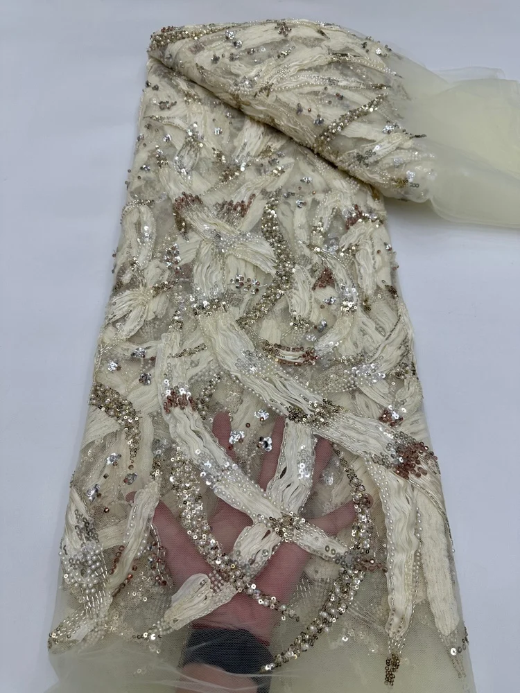 High-quality African Nigerian Elegant 3D Embroidered Fabric French Tulle Lace Fabric With Sequin For Party Wedding
High-quality African Nigerian Elegant 3D Embroidered Fabric French Tulle Lace Fabric With Sequin For Party Wedding
