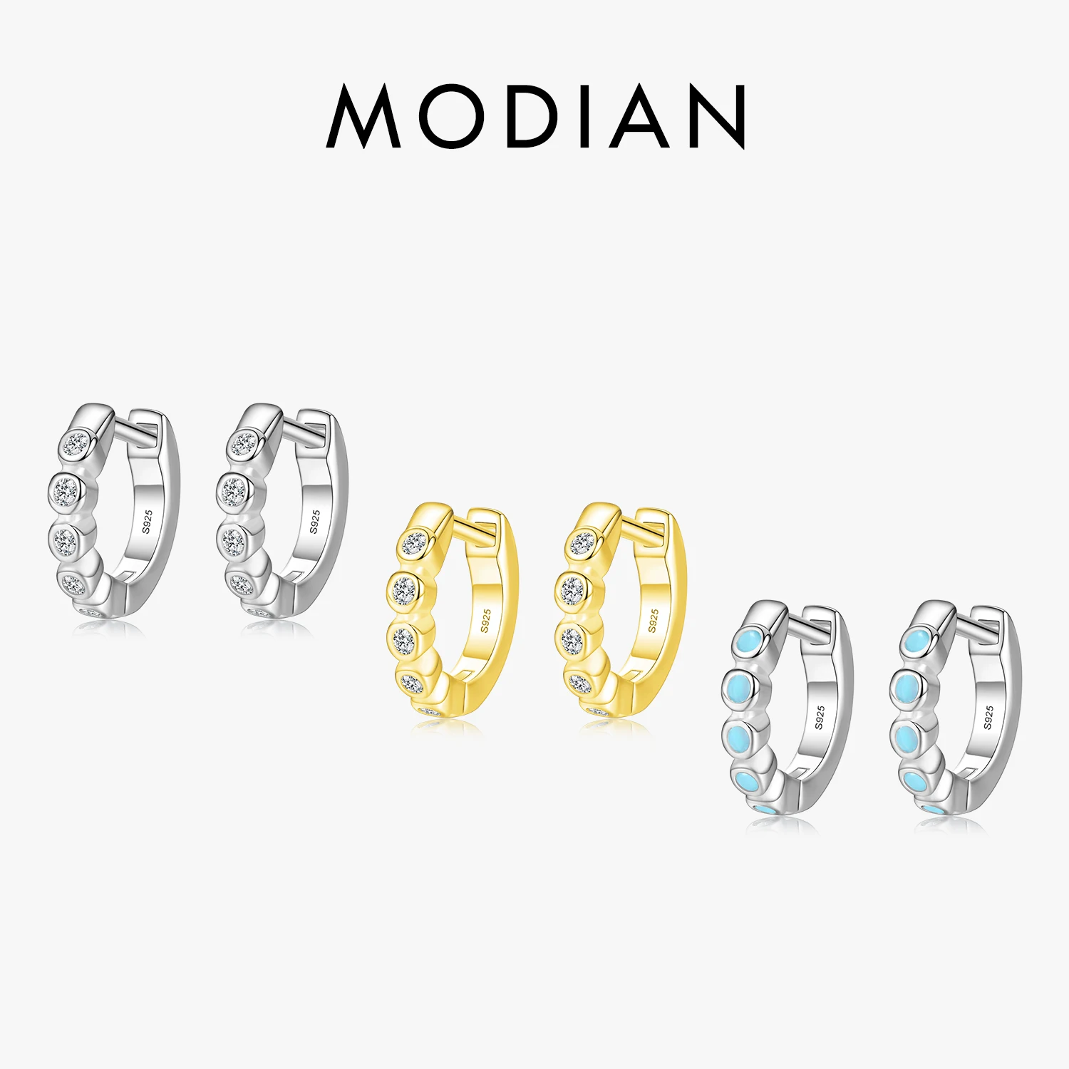 Modian Silver Turquoise Tiny Earring Real 925 Sterling Silver Round Clear CZ Hoop Earrings For Women Girl Party Fine Jewelry
Modian Silver Turquoise Tiny Earring Real 925 Sterling Silver Round Clear CZ Hoop Earrings For Women Girl Party Fine Jewelry