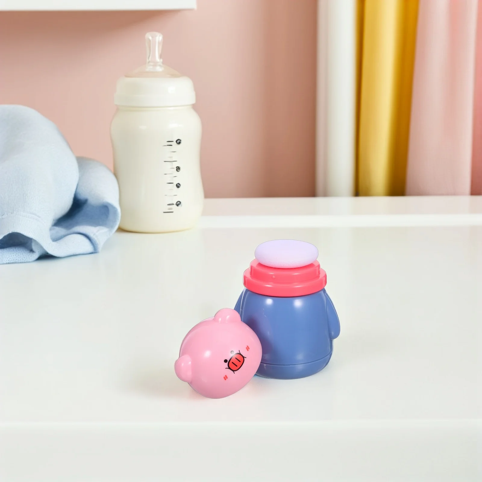 2Pcs Puff Box Compact Refillable Container for Talcum Body Powder Portable Dusting Applicator for Infant Sensitive