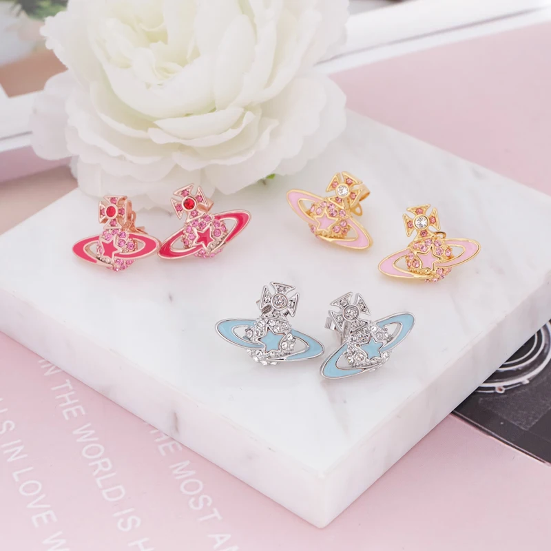 S925 Sterling Silver Romantic French Epoxy Pentagram Charm Women's Stud Earrings
S925 Sterling Silver Romantic French Epoxy Pentagram Charm Women's Stud Earrings