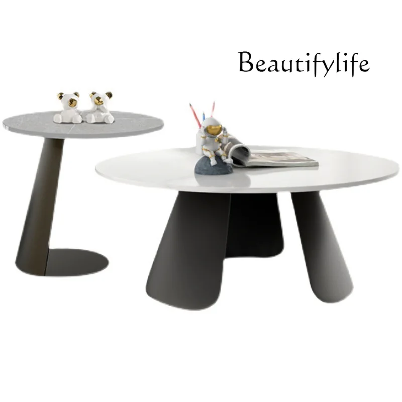 Light luxury rock slab round coffee table side table combination modern simple living room household round coffee table
Light luxury rock slab round coffee table side table combination modern simple living room household round coffee table