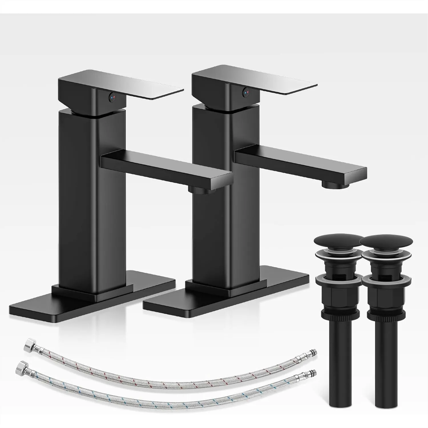 Bathroom Faucet Set with Pop Up Drain, Single Handle Black Sink Faucet for 1 or 3 Hole, Farmhouse RV Vanity Faucet 2 Sets
Bathroom Faucet Set with Pop Up Drain, Single Handle Black Sink Faucet for 1 or 3 Hole, Farmhouse RV Vanity Faucet 2 Sets