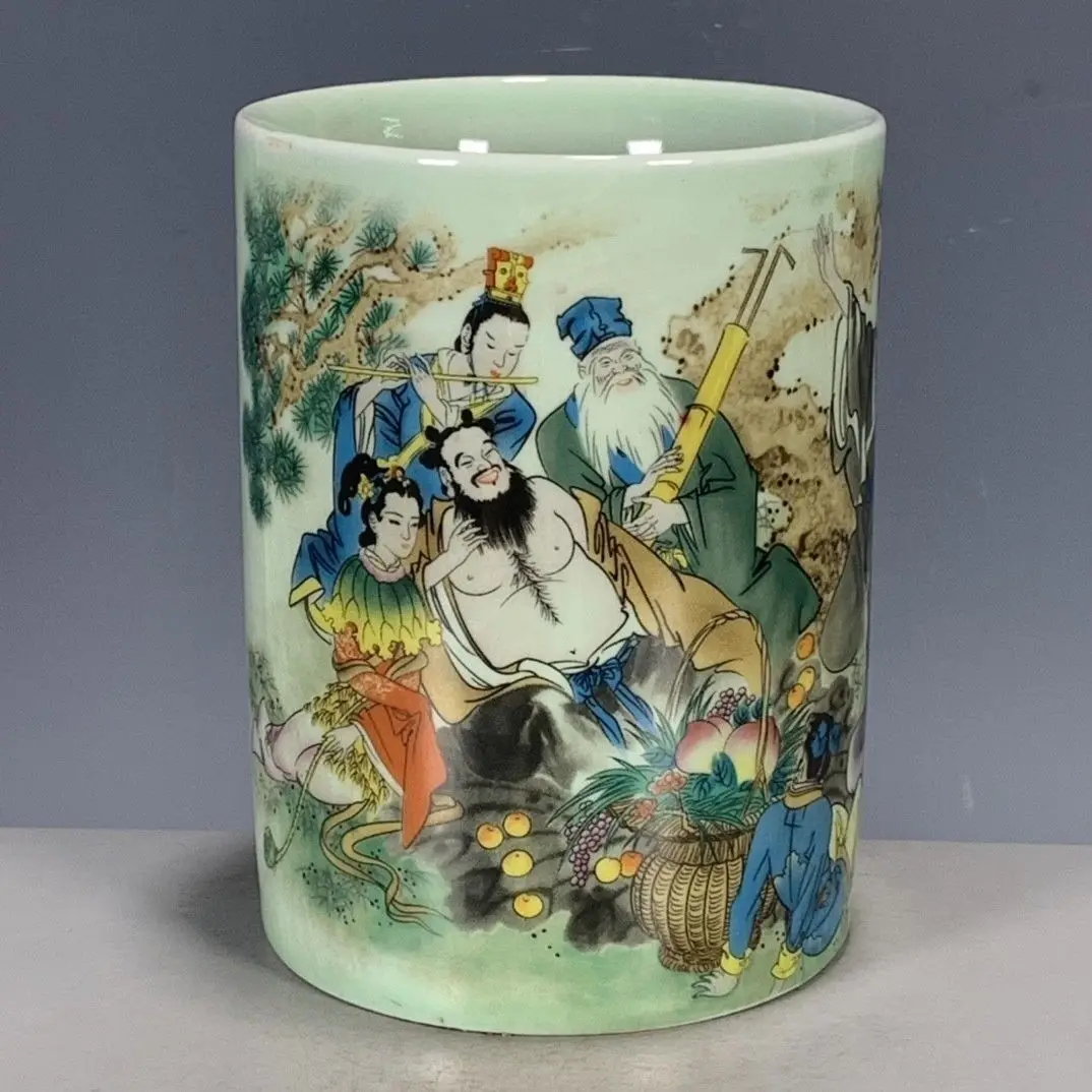 Fine Chinese Porcelain Rose Hand Painted Eight Immortals Brush Pots 5.23 Inch
Fine Chinese Porcelain Rose Hand Painted Eight Immortals Brush Pots 5.23 Inch