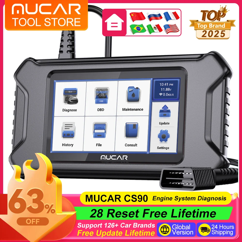 Диагностические инструменты MUCAR CS90 с 28 сбросами по услугах, бесплатные автоматические инструменты, диагностический сканер системы двигателя с 5-дюймовым экраном
Диагностические инструменты MUCAR CS90 с 28 сбросами по услугах, бесплатные автоматические инструменты, диагностический сканер системы двигателя с 5-дюймовым экраном