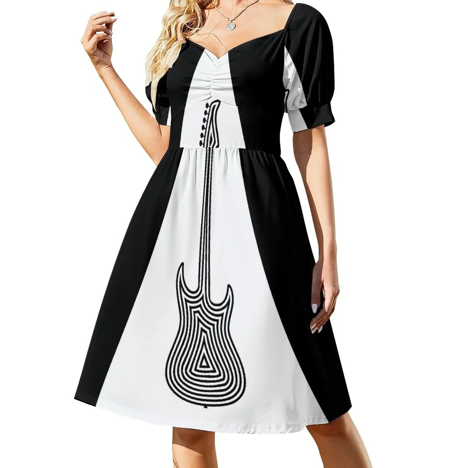 Black and White Electric Guitar Short-Sleeved Dress summer woman dress 2025 Evening gown summer dress daily
Black and White Electric Guitar Short-Sleeved Dress summer woman dress 2025 Evening gown summer dress daily