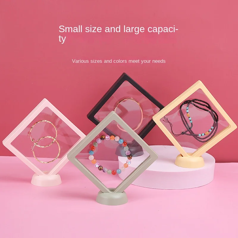 PE 3D Floating Display Case Stands Transparent Square Holder Pendant Necklace Bracelet Ring Coin Jewelry Pin Storage Box
PE 3D Floating Display Case Stands Transparent Square Holder Pendant Necklace Bracelet Ring Coin Jewelry Pin Storage Box