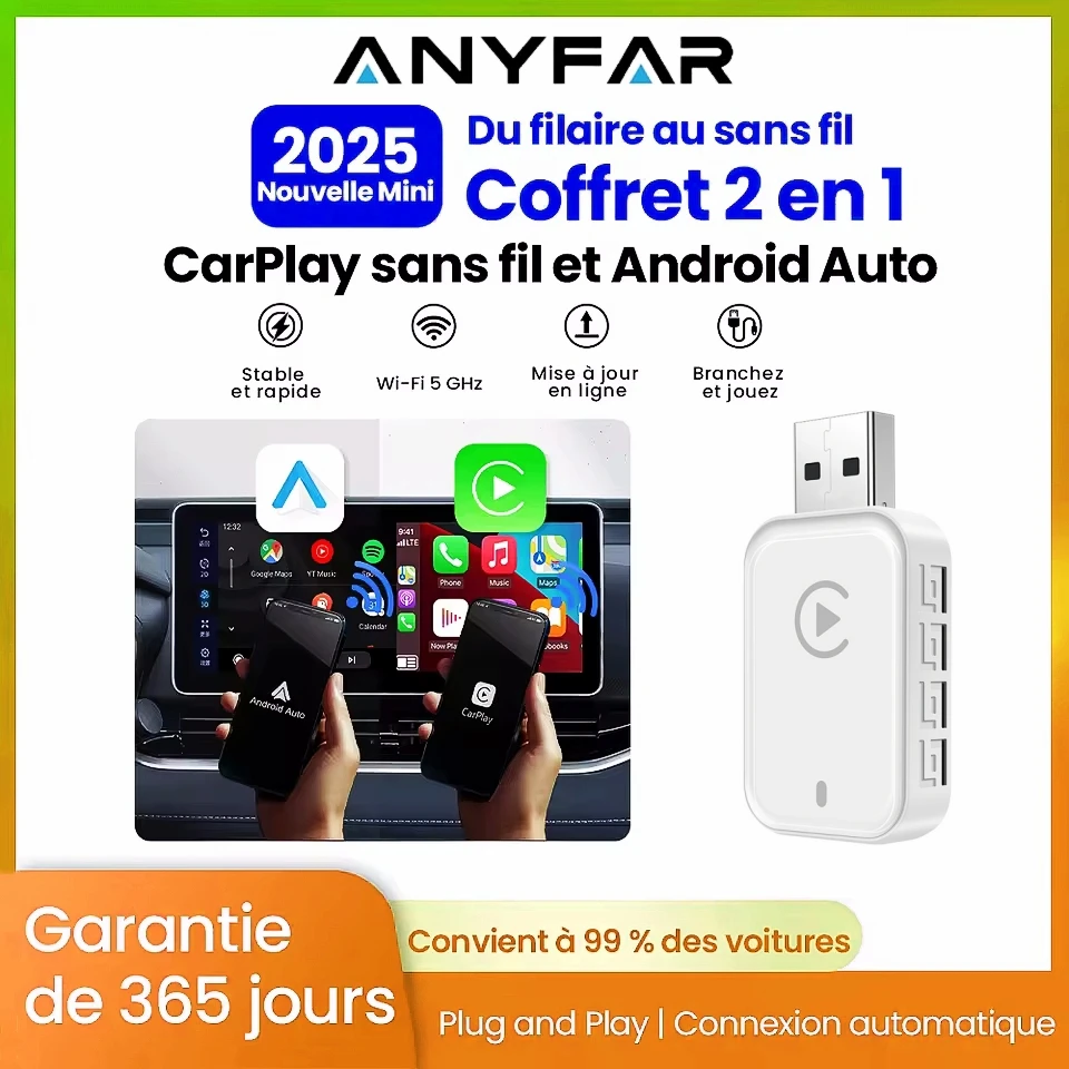 Беспроводной адаптер 2 в 1 Carplay для iPhone Android Auto, проводной к беспроводной AI Box, USB-соединение для Volvo Benz Mg Kia Chery VW
Беспроводной адаптер 2 в 1 Carplay для iPhone Android Auto, проводной к беспроводной AI Box, USB-соединение для Volvo Benz Mg Kia Chery VW