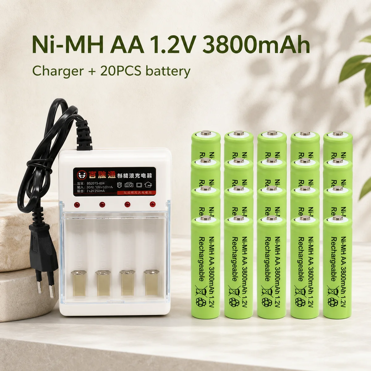 Rechargeable AA NiMH Battery 1.2V 3800mAh 4-20pcs With Charger For Toys Remote Controls Long Lasting Battery Pack Household Use
Rechargeable AA NiMH Battery 1.2V 3800mAh 4-20pcs With Charger For Toys Remote Controls Long Lasting Battery Pack Household Use