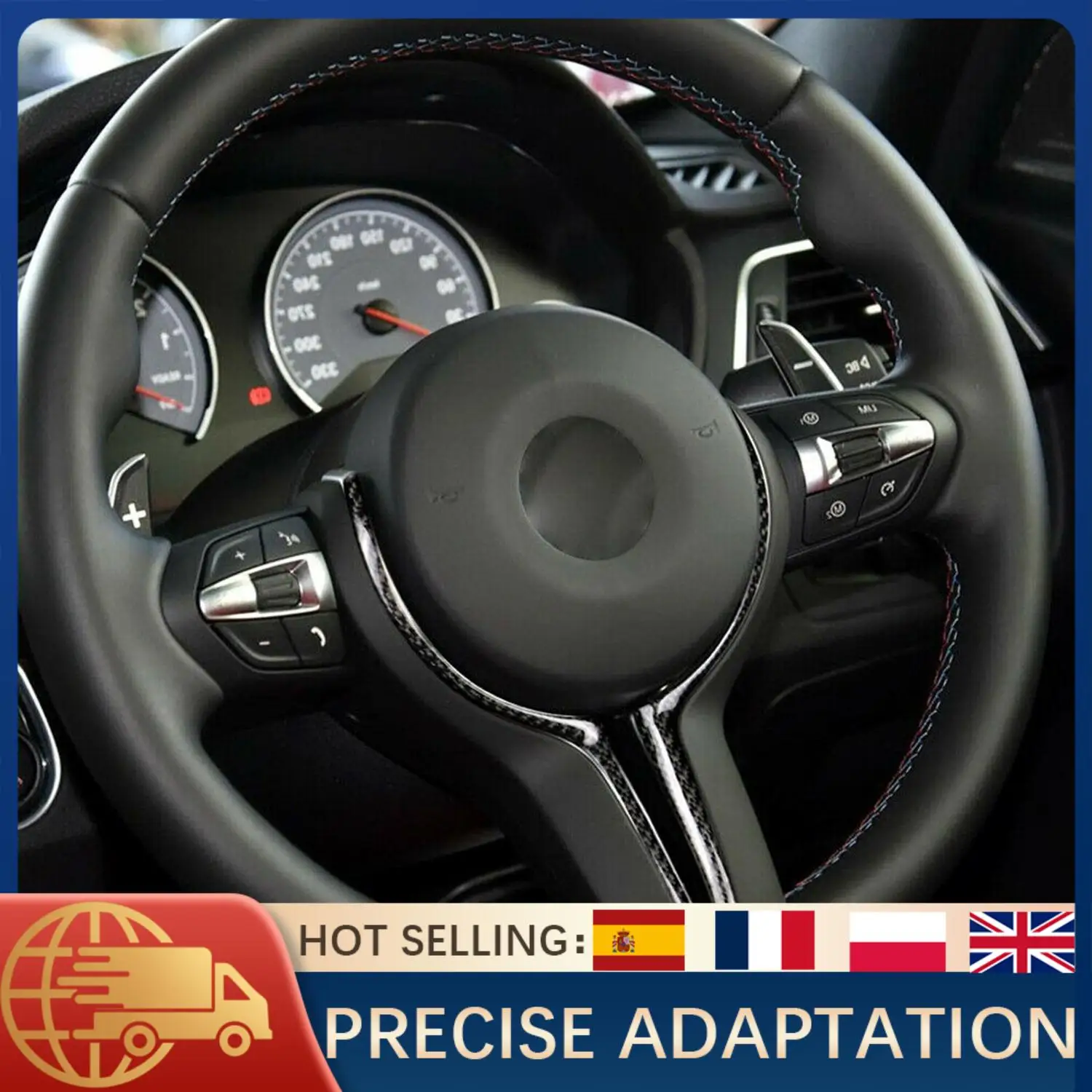1Set Real Carbon Fiber Steering Wheel Trim Replacement Cover For BMW M2 F87 M3 F80 M4 F82 F83 M5 F10 M6 F06 F12 F13 X5M X6M
1Set Real Carbon Fiber Steering Wheel Trim Replacement Cover For BMW M2 F87 M3 F80 M4 F82 F83 M5 F10 M6 F06 F12 F13 X5M X6M