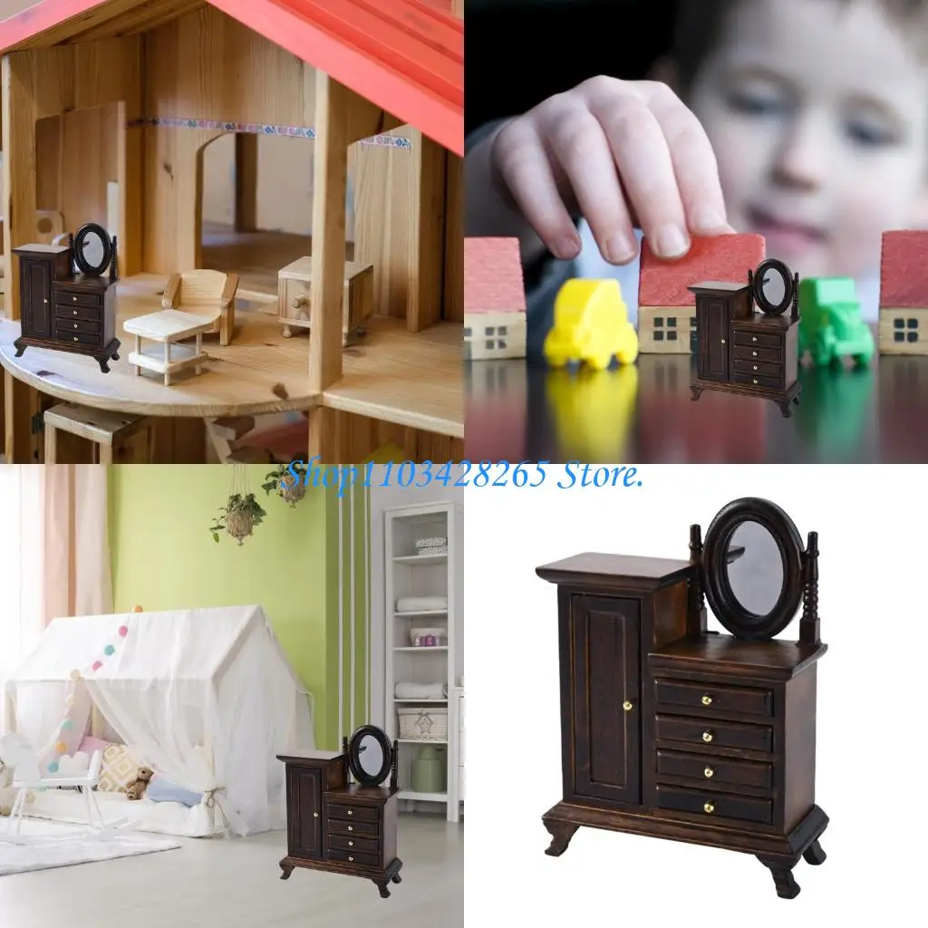 Vintage Styles Wooden Doll House Dresser Cabinet With Vanity Table Suitable For 1:16 Scale Miniature Bedroom Decoration G2TE
Vintage Styles Wooden Doll House Dresser Cabinet With Vanity Table Suitable For 1:16 Scale Miniature Bedroom Decoration G2TE