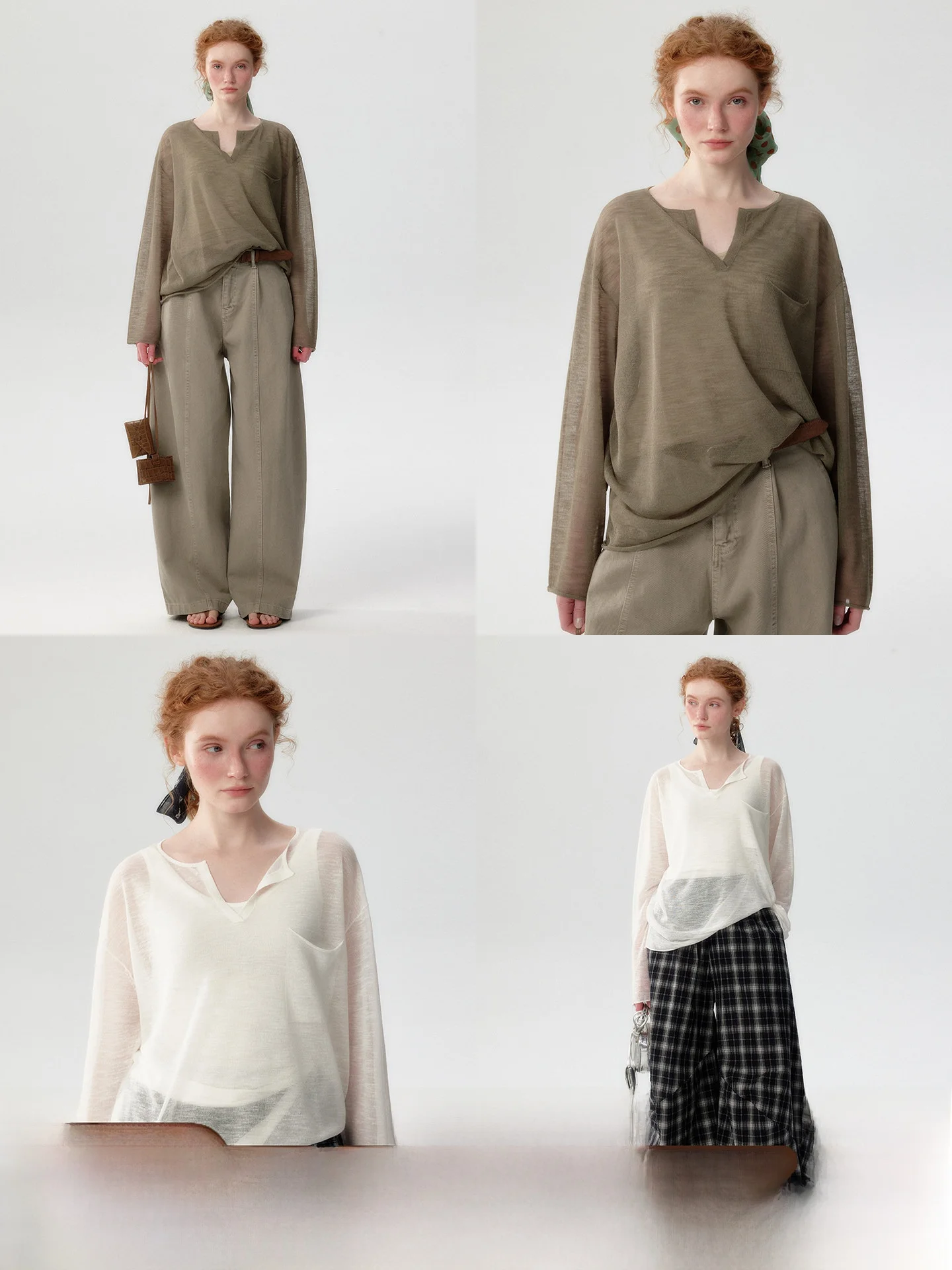 Sun Protection V-Neck Bamboo Stem Linen Knitted Shirt Women's Thin Semi-Transparent Cover Spring Summer Korean Style Casual
Sun Protection V-Neck Bamboo Stem Linen Knitted Shirt Women's Thin Semi-Transparent Cover Spring Summer Korean Style Casual