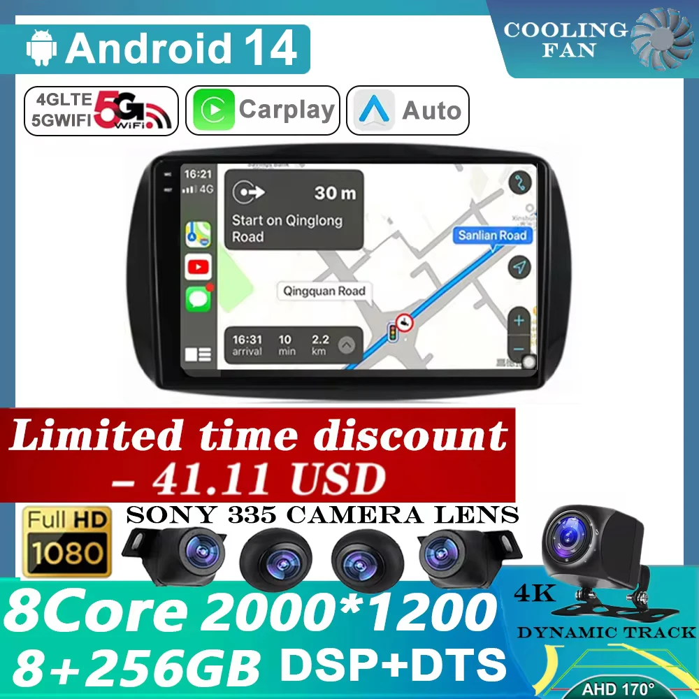 Android 14 Carplay Auto For Mercedes Benz Smart 453 Fortwo 2014 - 2020 2 Din Car Multimedia Stereo Player GPS Navigation Wifi FM
Android 14 Carplay Auto For Mercedes Benz Smart 453 Fortwo 2014 - 2020 2 Din Car Multimedia Stereo Player GPS Navigation Wifi FM