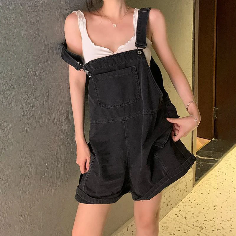 Летние женские джинсовые комбинезоны с высокой талией, хлопковые, в корейском стиле, повседневные, свободного кроя, однотонные
Летние женские джинсовые комбинезоны с высокой талией, хлопковые, в корейском стиле, повседневные, свободного кроя, однотонные