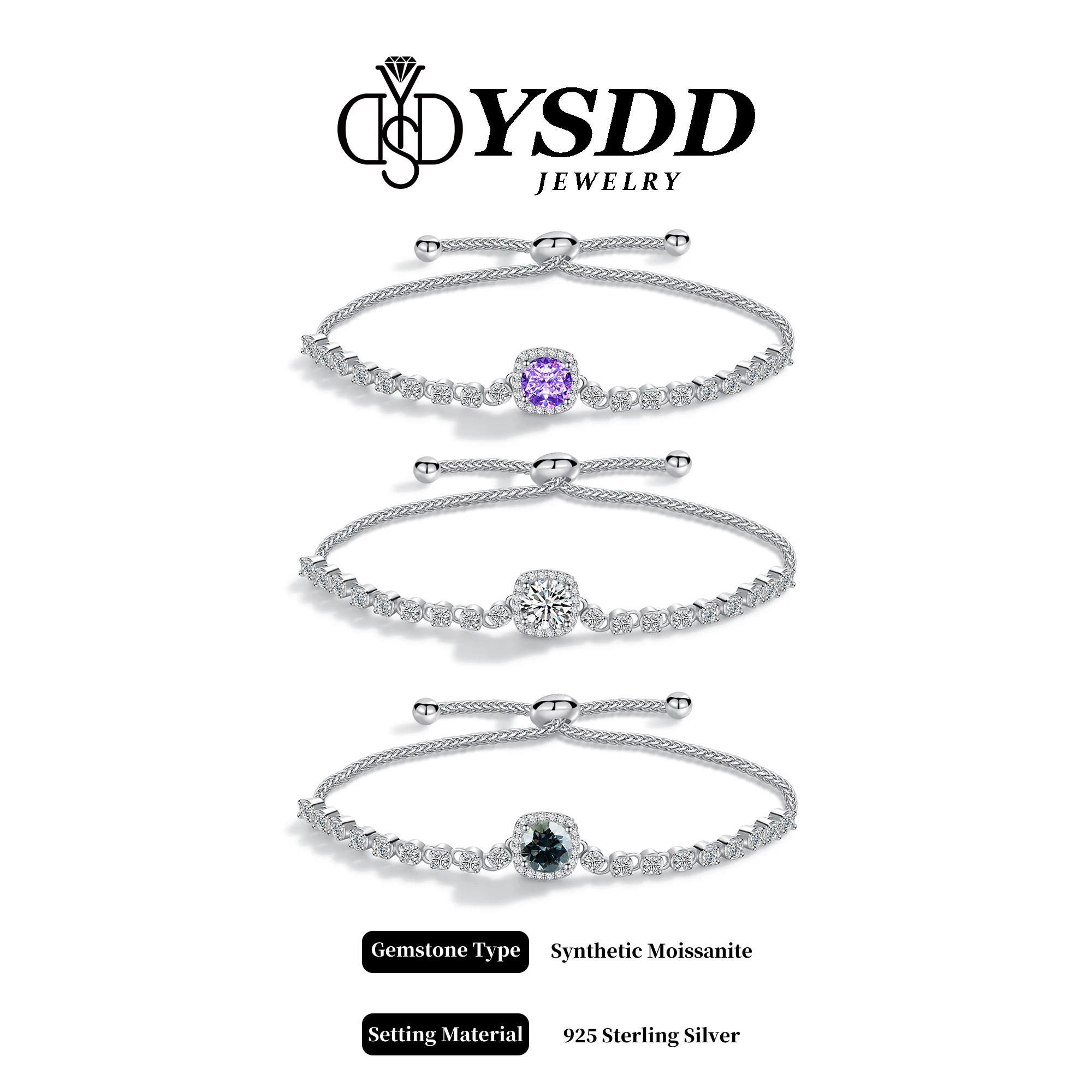 #370 YSDD D color/gray/blue 1ct moissanite diamond bracelet 925 sterling silver fashionable adjustable women's bracelet jewelry
#370 YSDD D color/gray/blue 1ct moissanite diamond bracelet 925 sterling silver fashionable adjustable women's bracelet jewelry
