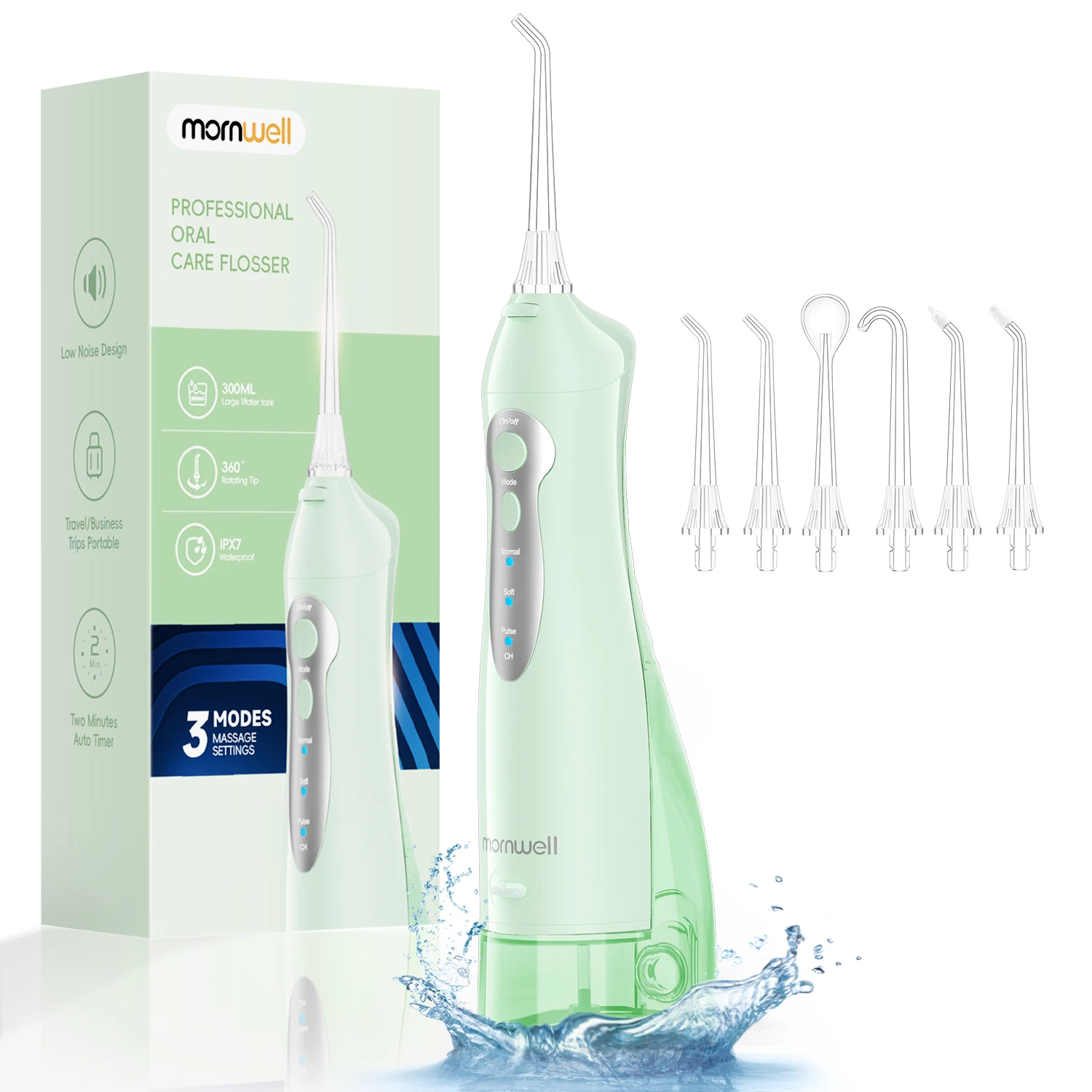 Ирригатор для полости рта Mornwell Water Flosser - портативный ирригатор с 3 режимами, перезаряжаемый, водонепроницаемый IPX7, для дома и путешествий - 5012D(D52)
Ирригатор для полости рта Mornwell Water Flosser - портативный ирригатор с 3 режимами, перезаряжаемый, водонепроницаемый IPX7, для дома и путешествий - 5012D(D52)
