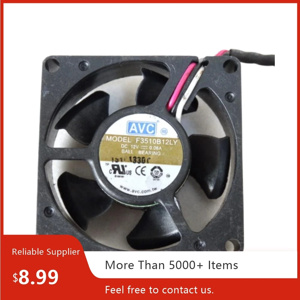For AVC Fan F3510B12LY, 12V, 0.06A, 35x35x10mm. Micro Cooling for Electronics with Speed Monitoring
For AVC Fan F3510B12LY, 12V, 0.06A, 35x35x10mm. Micro Cooling for Electronics with Speed Monitoring