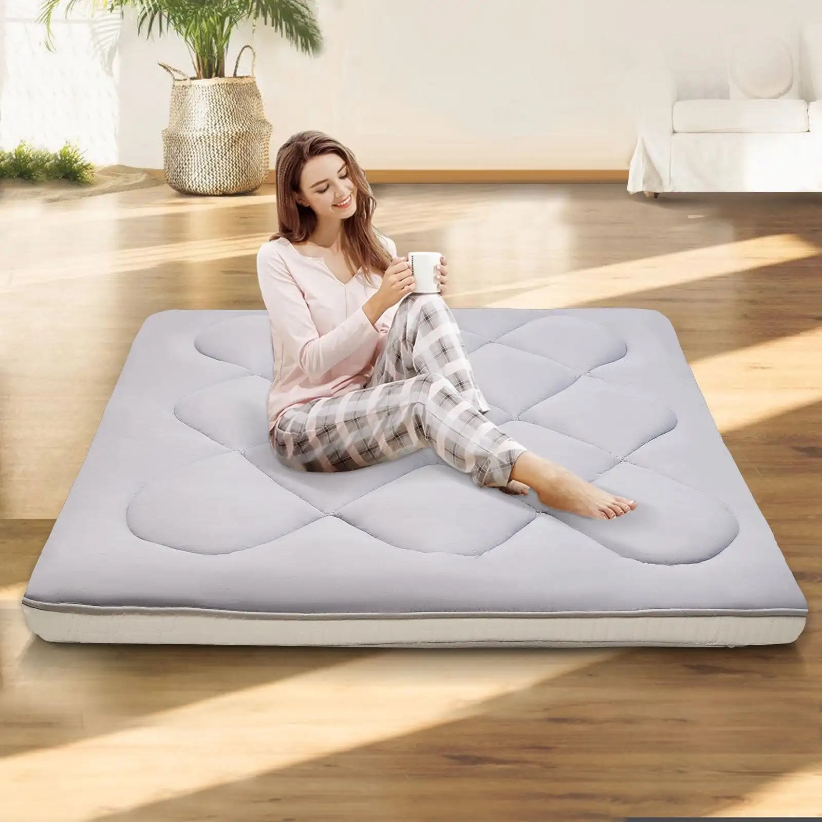 Japanese Floor Mattress Futon Mattress Queen Size, Thicken Tatami Mat Sleeping Pad Foldable Roll Up Mattress Gray
Japanese Floor Mattress Futon Mattress Queen Size, Thicken Tatami Mat Sleeping Pad Foldable Roll Up Mattress Gray
