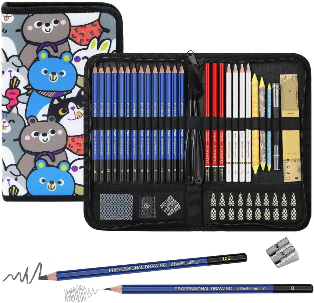 53 Pcs Drawing Pencil Set, Sketching Art Supplies with Graphite, Charcoal & Blending Tools for Artists
53 Pcs Drawing Pencil Set, Sketching Art Supplies with Graphite, Charcoal & Blending Tools for Artists