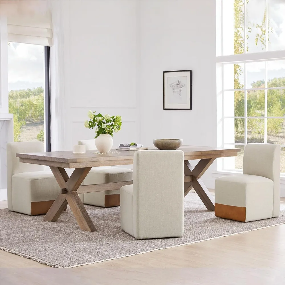 Dining Chairs with Casters Set of 4, FSC Certified Upholstered Armless Modern Rolling Dining Chairs with Rollers for Bedroom
Dining Chairs with Casters Set of 4, FSC Certified Upholstered Armless Modern Rolling Dining Chairs with Rollers for Bedroom