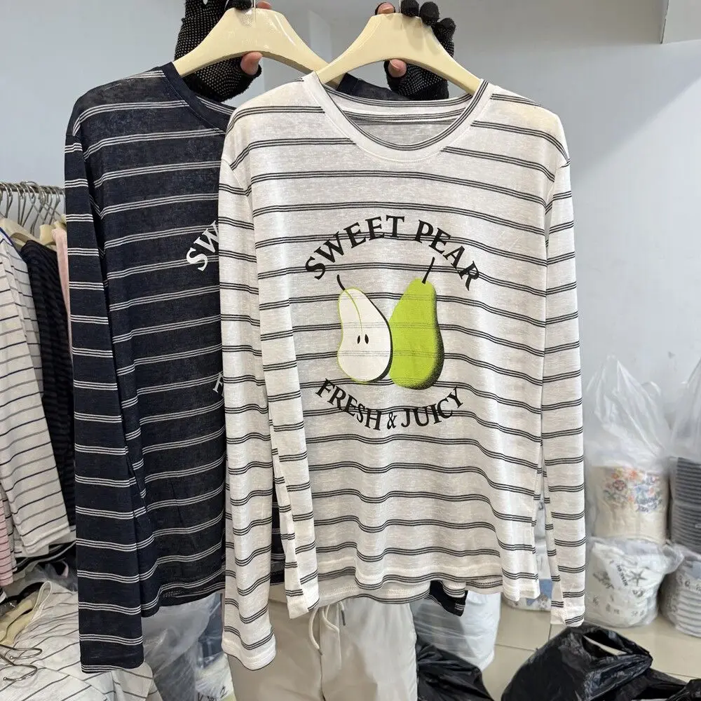 plus Size Women's Summer Loose Fit Long Sleeve T-Shirt Striped Sun Protection Thin Shirt Pear Print Casual Commute Style
plus Size Women's Summer Loose Fit Long Sleeve T-Shirt Striped Sun Protection Thin Shirt Pear Print Casual Commute Style