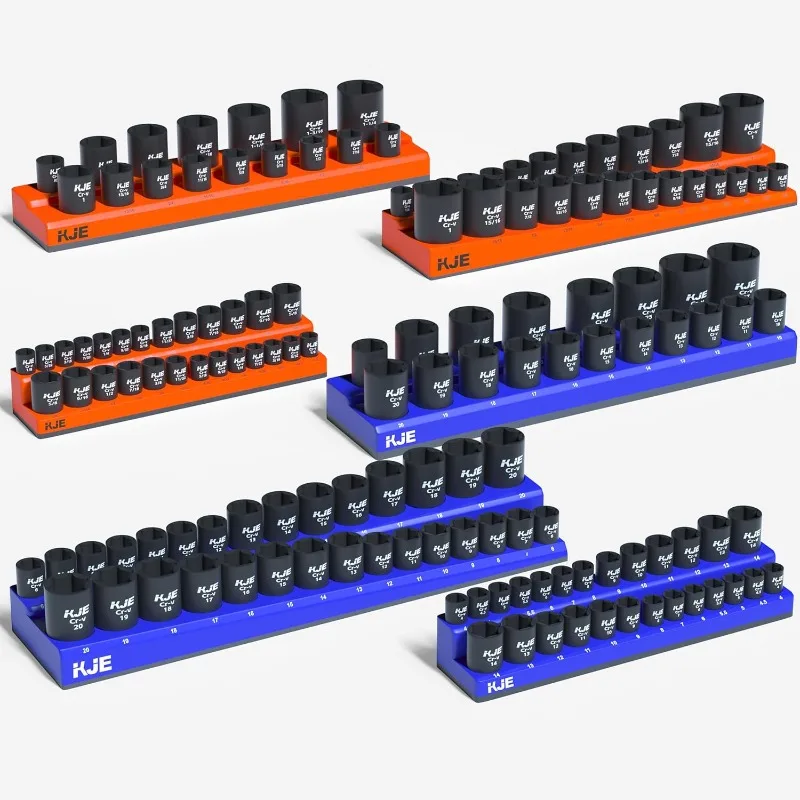 Magnetic Socket Organizer Set 6 Piece, Magnetic Socket Holder Includes 1/4", 3/8", 1/2", Holds 143 Pieces Metric and SAE Soc
Magnetic Socket Organizer Set 6 Piece, Magnetic Socket Holder Includes 1/4", 3/8", 1/2", Holds 143 Pieces Metric and SAE Soc