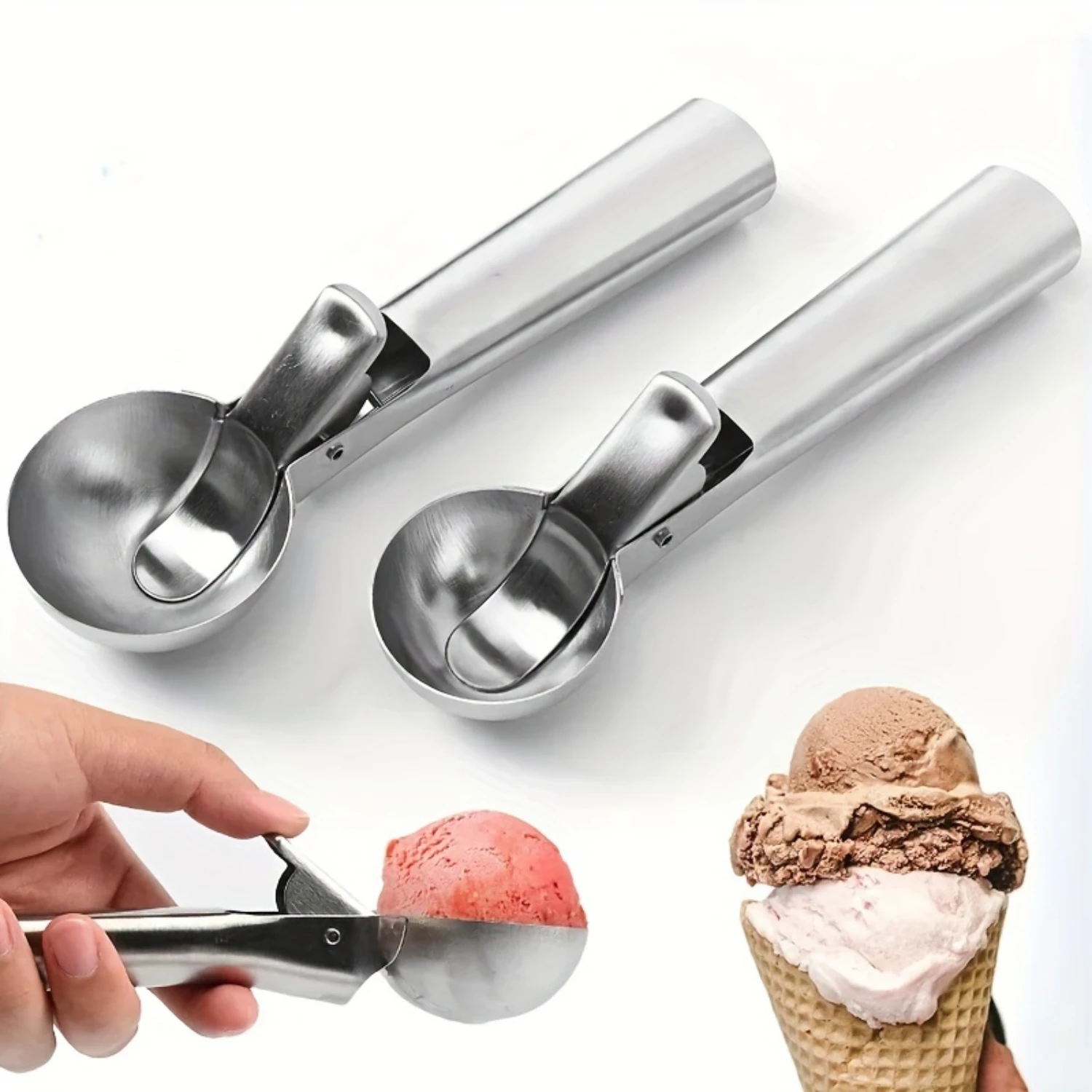 Versatile Stainless Steel Ice Cream Scoop - Dual-Purpose, Perfect For Melon & Desserts, Essential Gadget
Versatile Stainless Steel Ice Cream Scoop - Dual-Purpose, Perfect For Melon & Desserts, Essential Gadget