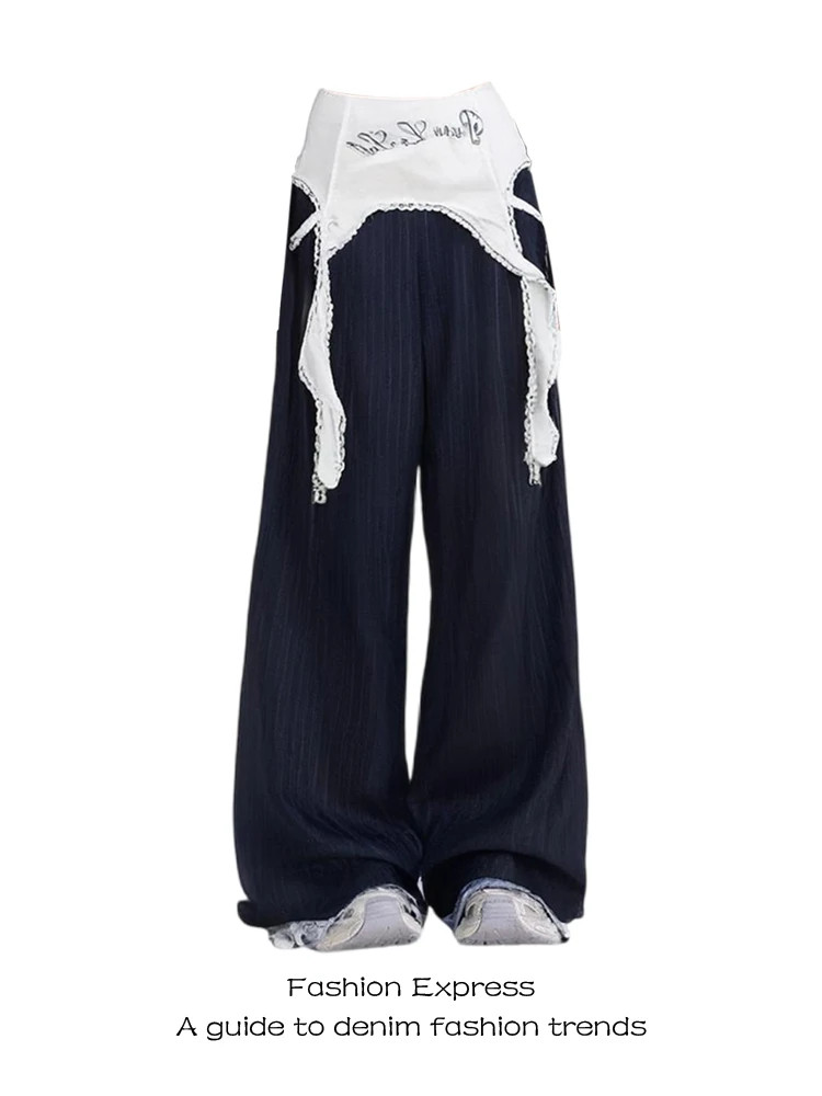 American Sle Spicy Girl Design ey Striped Suit Pants Women Early Autumn Fake Two-Piece Loose Slimming Drape Wide Leg Pants
American Sle Spicy Girl Design ey Striped Suit Pants Women Early Autumn Fake Two-Piece Loose Slimming Drape Wide Leg Pants