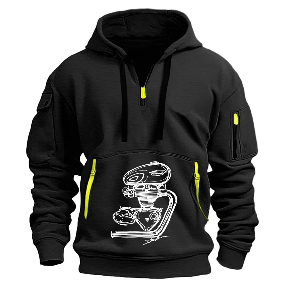 Motorcycle Engine Modified Retro The new men's half-zip pullover is suitable for the casual hip-hop style hoodies
Motorcycle Engine Modified Retro The new men's half-zip pullover is suitable for the casual hip-hop style hoodies