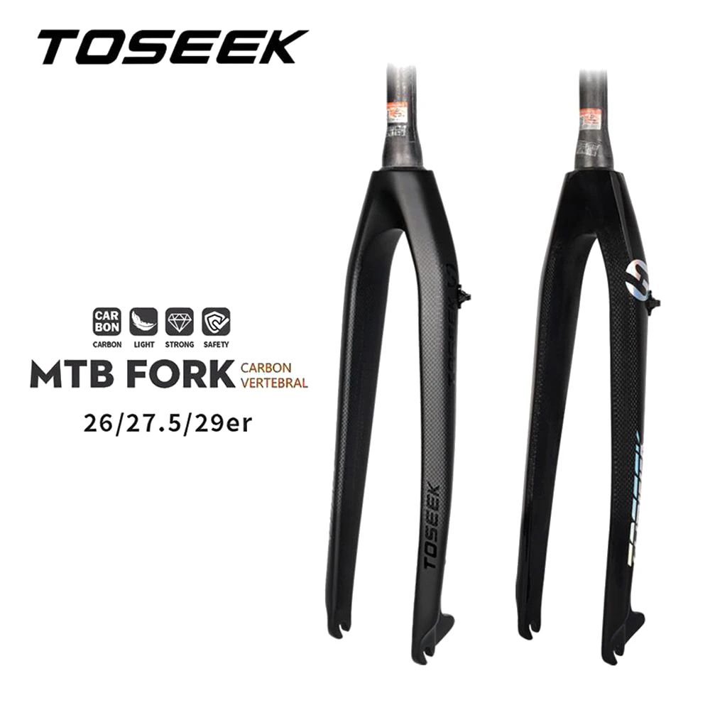 TOSEEK M21 Bicycle Fork MTB Bike Fork T800 Carbon Rigid Fork 26er 27.5er 29er Mountain Bike Forks Tapered Fork 1-1/8"-1-1/2"
TOSEEK M21 Bicycle Fork MTB Bike Fork T800 Carbon Rigid Fork 26er 27.5er 29er Mountain Bike Forks Tapered Fork 1-1/8"-1-1/2"