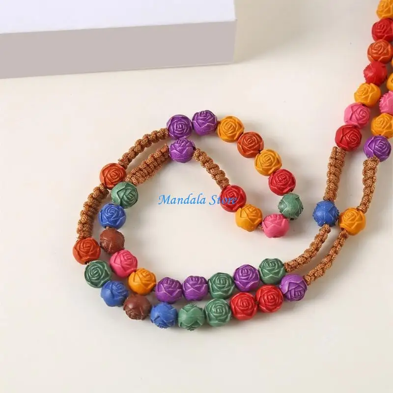 U2JC Colorful Rosary Necklace with Crucifix Charm and Flower Beads for Prayer Gift
U2JC Colorful Rosary Necklace with Crucifix Charm and Flower Beads for Prayer Gift