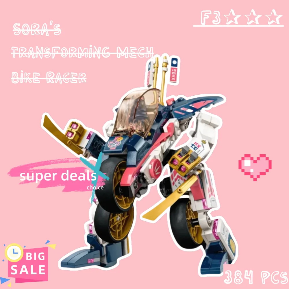 NEW Compatible Bricks Sets Ninja Series Building Blocks Sora's Transforming Mech Bike Racer Children's Gift Assembling Toys
NEW Compatible Bricks Sets Ninja Series Building Blocks Sora's Transforming Mech Bike Racer Children's Gift Assembling Toys