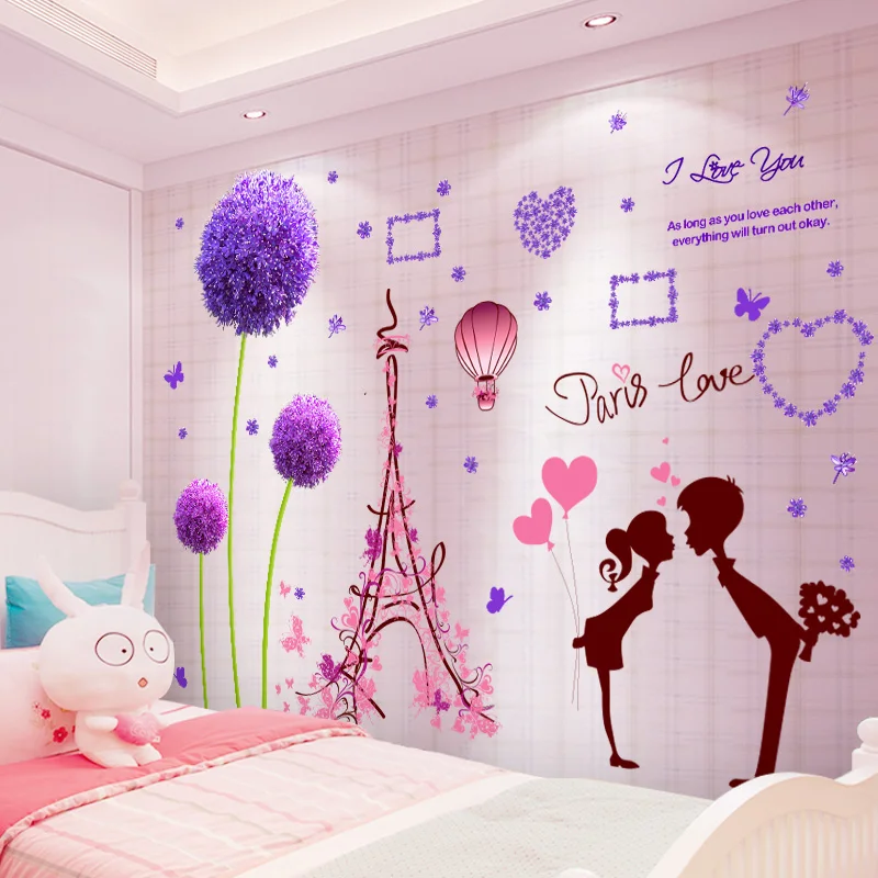 Tower Lovers Wall Sticker DIY Dandelion Flowers Mural Decals for Living Room Wedding Bedroom Valentine's Day Home Decoration
Tower Lovers Wall Sticker DIY Dandelion Flowers Mural Decals for Living Room Wedding Bedroom Valentine's Day Home Decoration