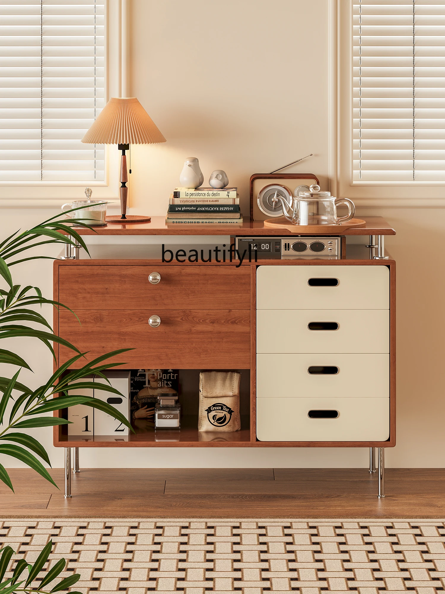 Solid wood medieval style dining side cabinet simple design living room tea side cabinet against the wall storage storagecabinet
Solid wood medieval style dining side cabinet simple design living room tea side cabinet against the wall storage storagecabinet