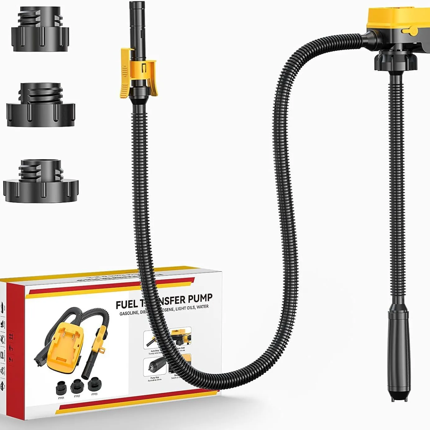 3.2 GPM Portable Fuel Transfer Pump, Compatible with DeWalt 20V & Milwaukee 18V Battery
3.2 GPM Portable Fuel Transfer Pump, Compatible with DeWalt 20V & Milwaukee 18V Battery