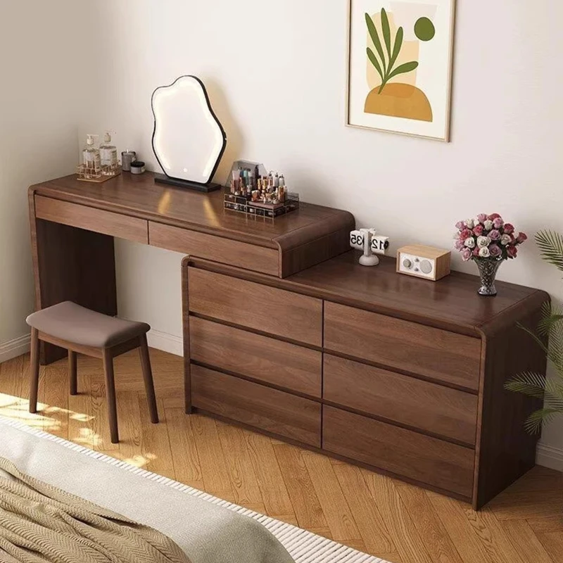 All solid wood walnut dresser chest cabinet integrated bedroom makeup table desk storage cabinet bedside cabinet
All solid wood walnut dresser chest cabinet integrated bedroom makeup table desk storage cabinet bedside cabinet