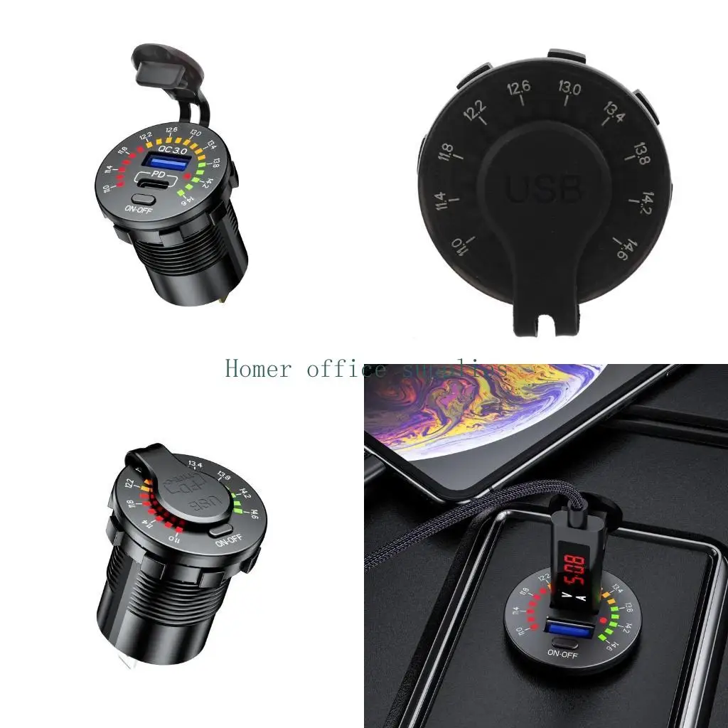 K43B 12V Quick USB SUV Car Waterproof 18W Type C PD Outlet Fast with LED Voltmeter ON OFF Switch
K43B 12V Quick USB SUV Car Waterproof 18W Type C PD Outlet Fast with LED Voltmeter ON OFF Switch