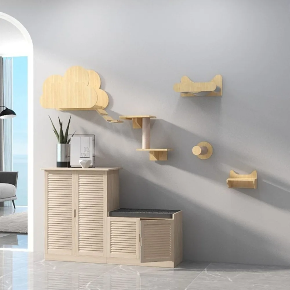 Solid Wood Wall-mounted Cats Climbing Frame Cat Tree Sturdy Cat Nest Set Hammock Hanging Durable Accessories for Cats
Solid Wood Wall-mounted Cats Climbing Frame Cat Tree Sturdy Cat Nest Set Hammock Hanging Durable Accessories for Cats