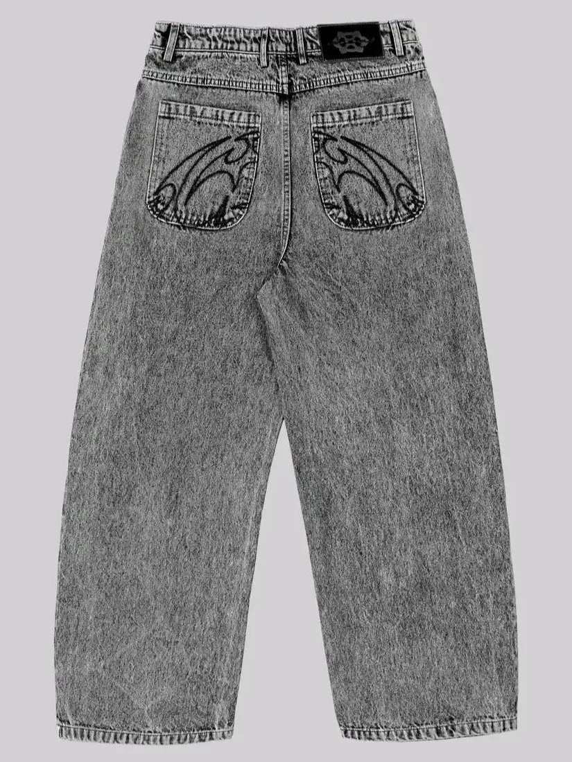 Retro Street Style Embroidered Jeans Loose Casual Harajuku Hip Hop Washed Straight Leg Trousers for Men Breathable Comfortable
Retro Street Style Embroidered Jeans Loose Casual Harajuku Hip Hop Washed Straight Leg Trousers for Men Breathable Comfortable