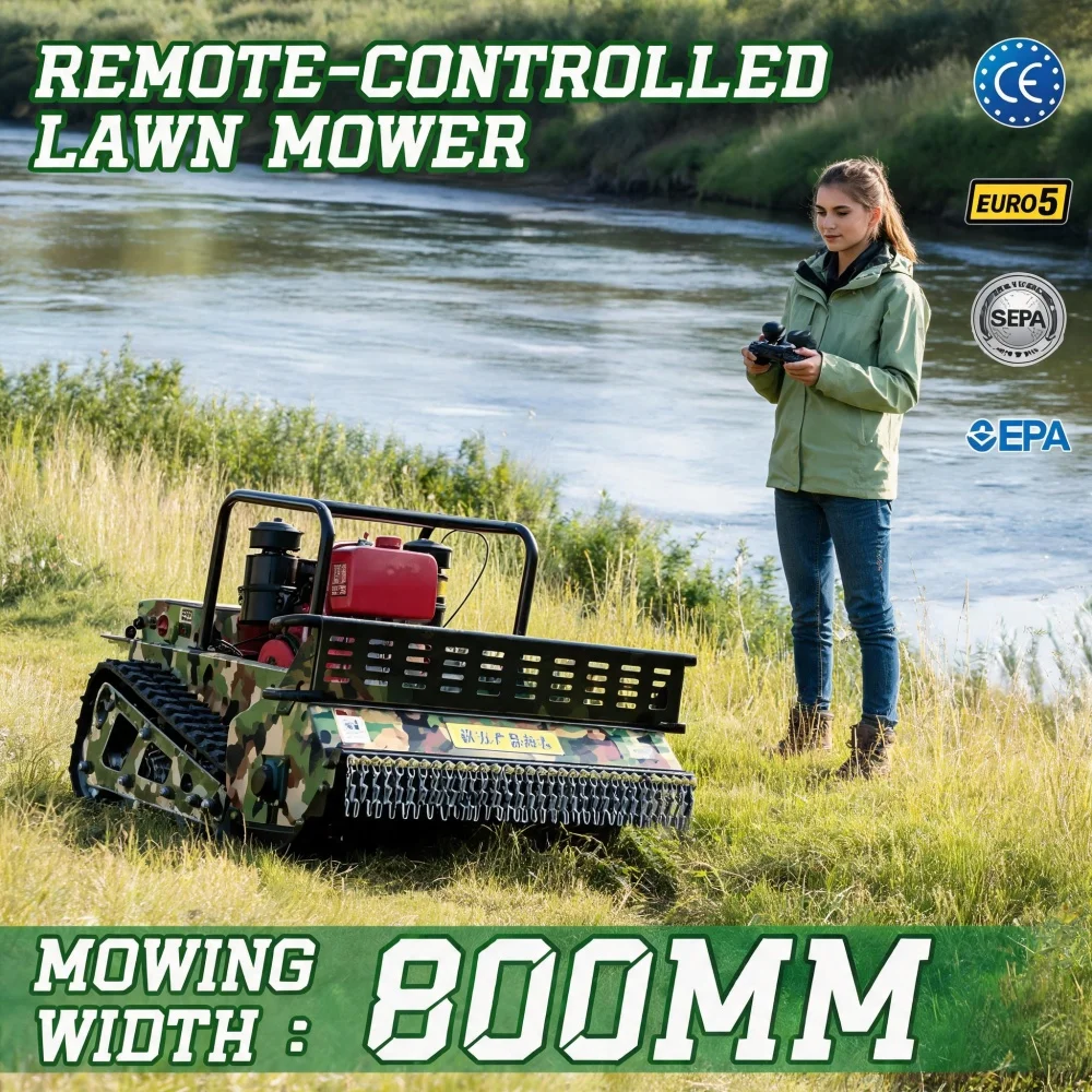 All-Terrain Multi-use Trimmer 800mm Cutting Width Tracked Lawn Mower Remote Control CE Certified Customization Simple Design
All-Terrain Multi-use Trimmer 800mm Cutting Width Tracked Lawn Mower Remote Control CE Certified Customization Simple Design