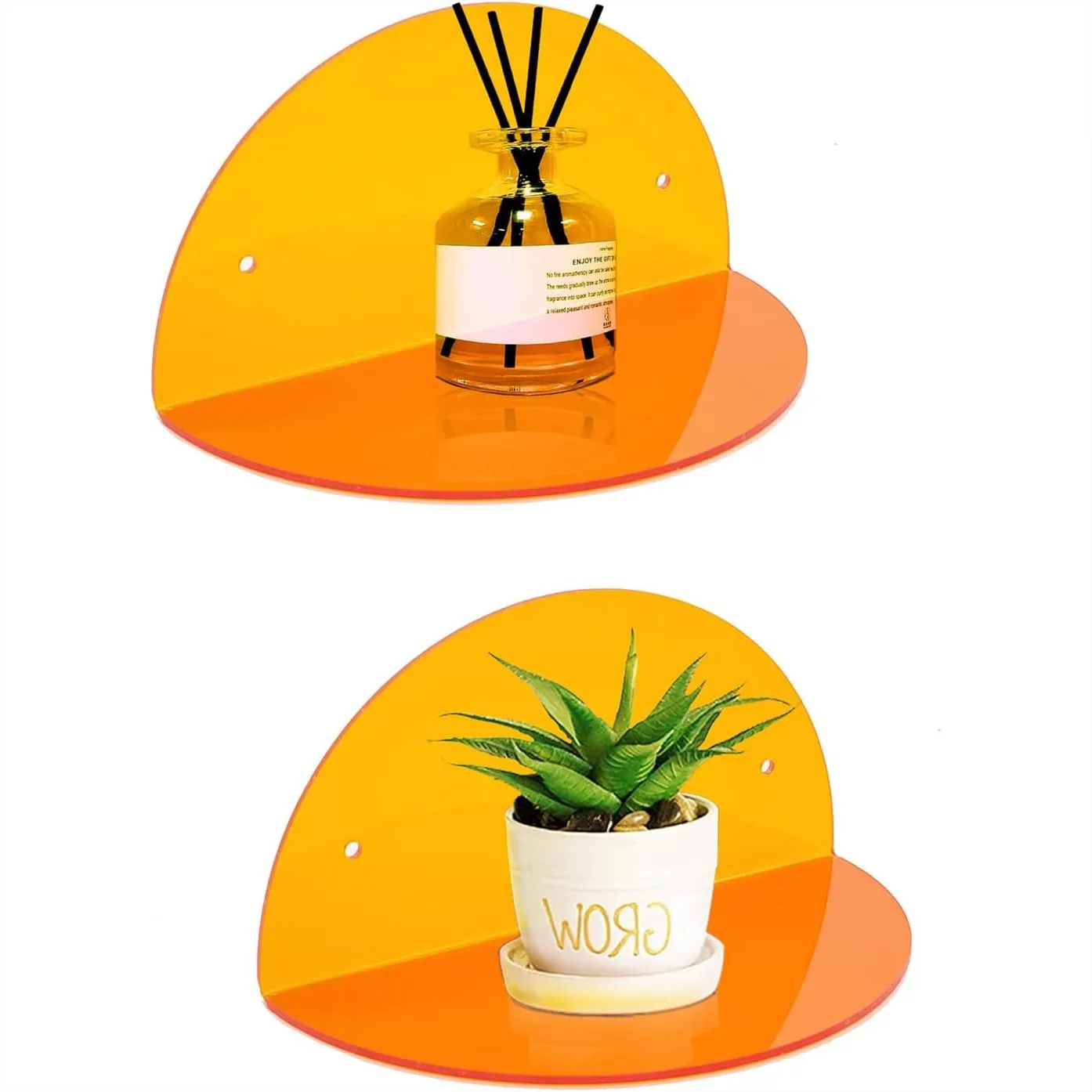 Acrylic Floating Shelves (2-Pack, 8-inch Diameter) - Wall Mounted Display for Plants, Toys, Makeup - Perfect for Home and Office
Acrylic Floating Shelves (2-Pack, 8-inch Diameter) - Wall Mounted Display for Plants, Toys, Makeup - Perfect for Home and Office