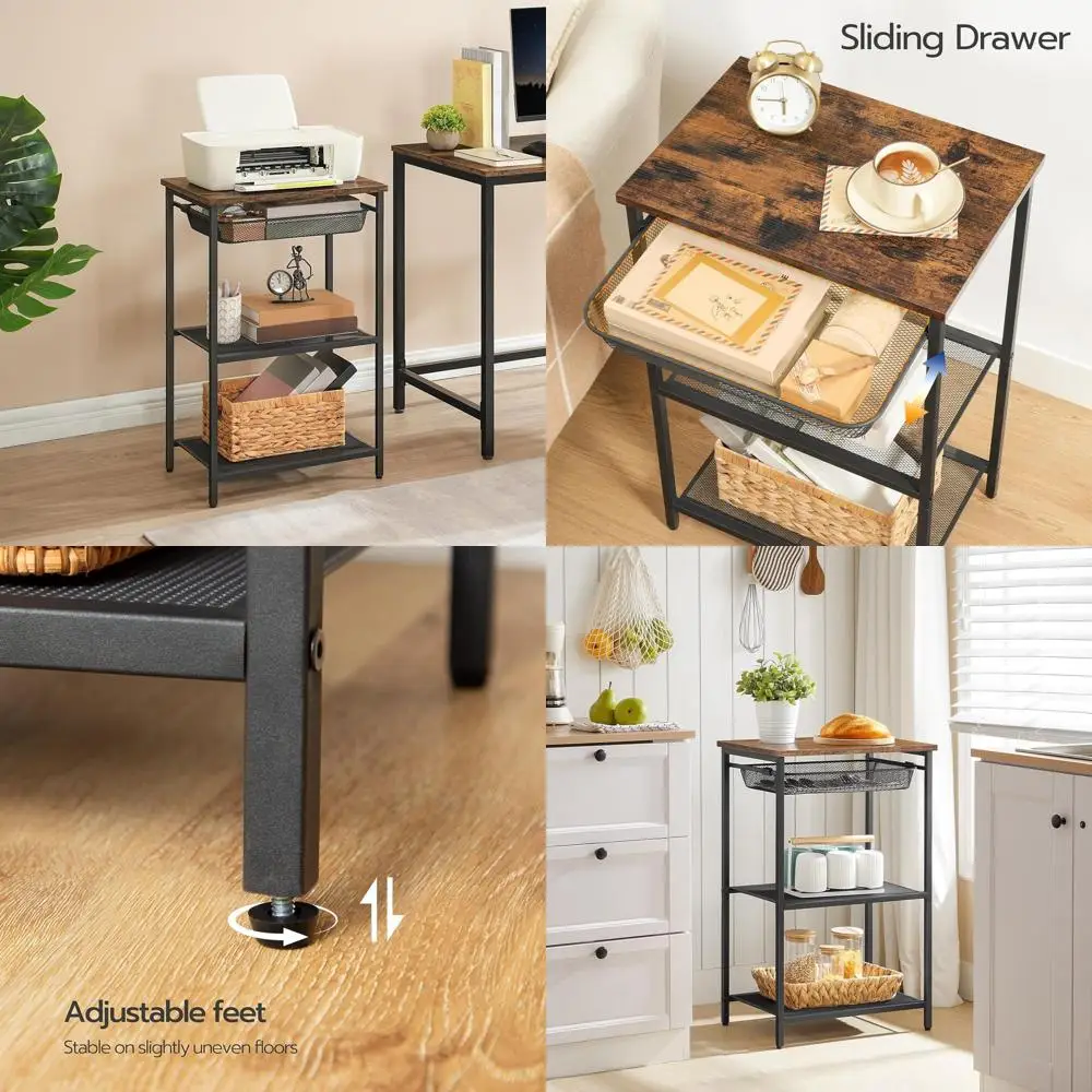 Коричневый регулируемый торцевой столик-корзина в деревенском стиле для гостиных, простая сборка, полка для хранения в комплекте
Коричневый регулируемый торцевой столик-корзина в деревенском стиле для гостиных, простая сборка, полка для хранения в комплекте