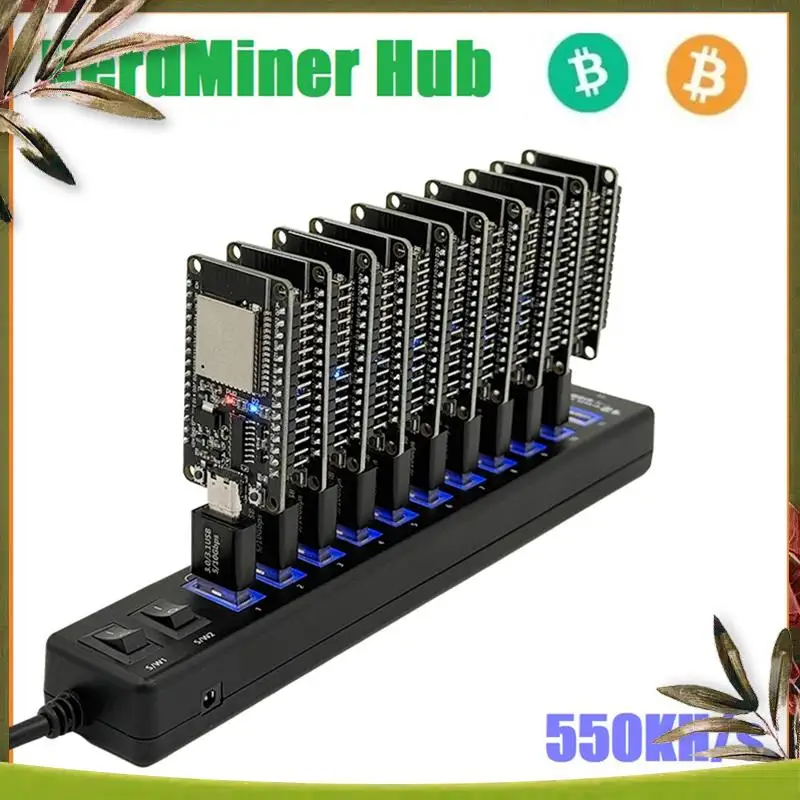 New-Nerdminer Hub 550KH/S Solo Lottery Miner 10X55k Miner Combo Kit Bitcoin BTC Miner Asic Mining Crypto Mining Station
New-Nerdminer Hub 550KH/S Solo Lottery Miner 10X55k Miner Combo Kit Bitcoin BTC Miner Asic Mining Crypto Mining Station