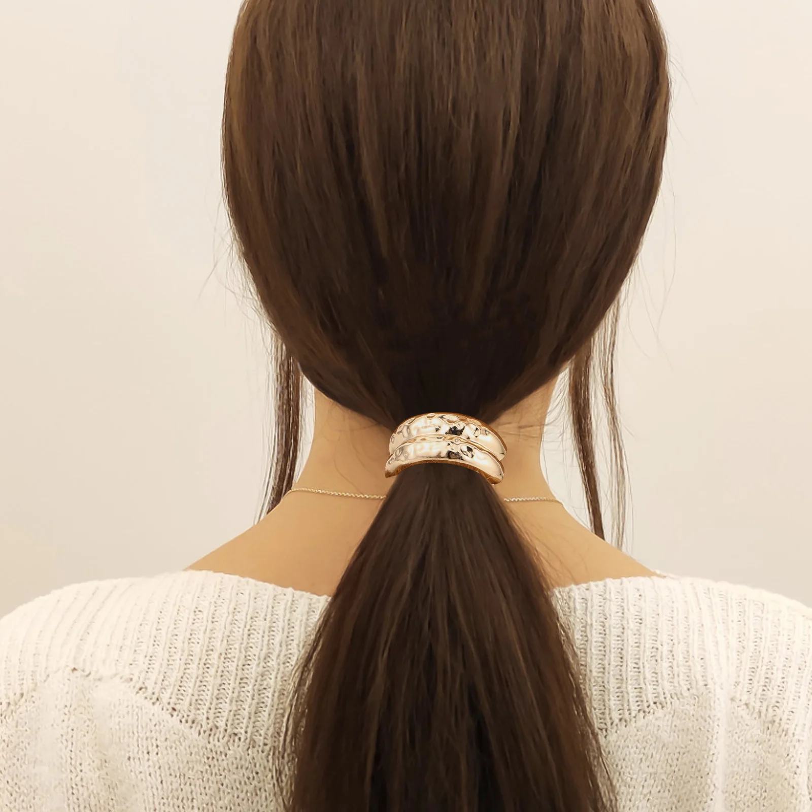 Thick Hair Ties Elastic Ponytail Cuffs Alloy Jewelry Gold Color Large Size Headwear Metal Scrunchies Accessories Stylish Design
Thick Hair Ties Elastic Ponytail Cuffs Alloy Jewelry Gold Color Large Size Headwear Metal Scrunchies Accessories Stylish Design